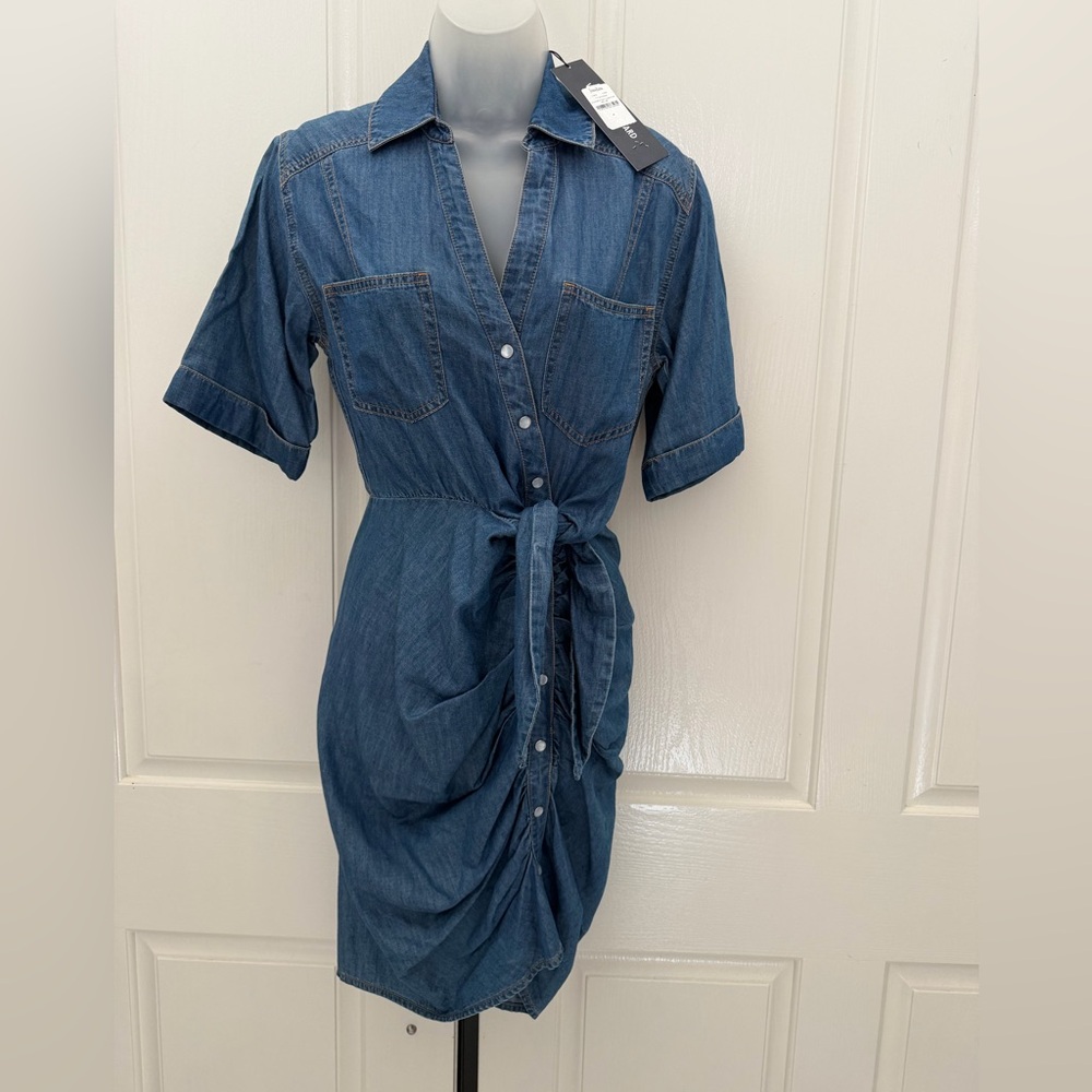 Veronica Beard Chambray Shirt Dress Sz 0